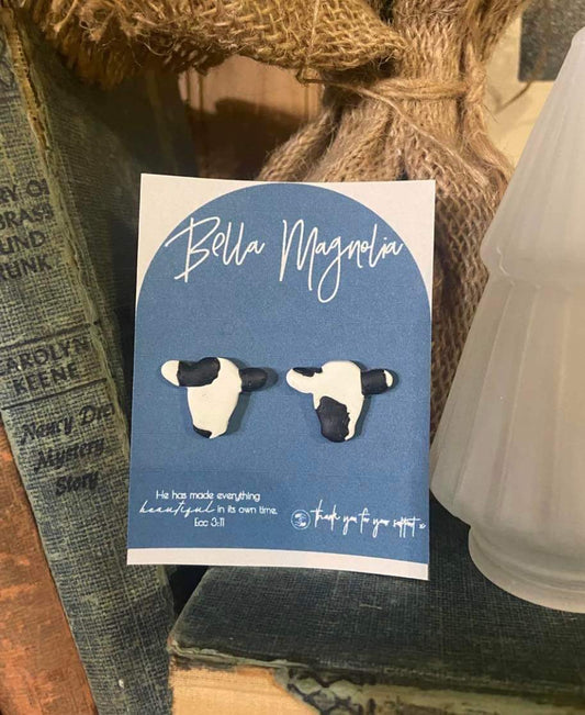Cow stud earrings